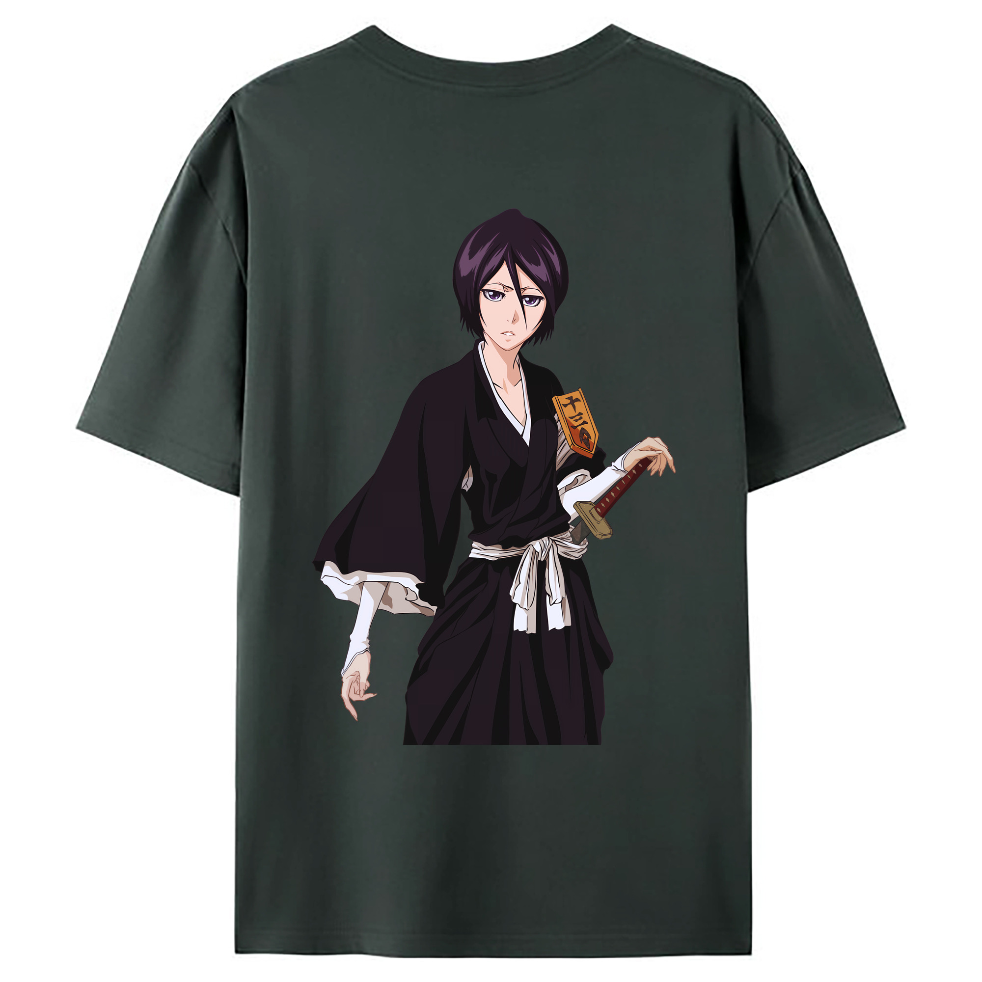 （画像用） ブリーチ 朽木ルキア BLEACH Kuchiki Rukia 綿100％ メンズ半袖Tシャツ（バックプリント） 通気性